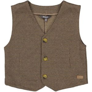 Quapi gilet DANLEY met pied-de-poule beige/zwart