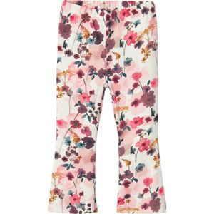 NAME IT MINI gebloemde flared broek NMFLALOU roze/paars/wit