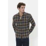 Matinique geruit overshirt met wol bruin