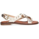 Manfield leren sandalen goud