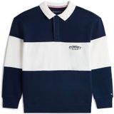 Tommy Hilfiger Colourblock polo voor jongens LS KB0KB10047 L/S Polo, Blauw (Dark Night Navy Colourblock), 3 jaar, Blauw (Donker Night Navy Colourblock), 3 jaar