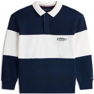 Tommy Hilfiger Colourblock polo voor jongens LS KB0KB10047 L/S Polo, Blauw (Dark Night Navy Colourblock), 3 jaar, Blauw (Donker Night Navy Colourblock), 3 jaar