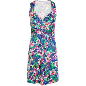 Morgan A-lijn jurk met all over print en plooien paars/groen/roze