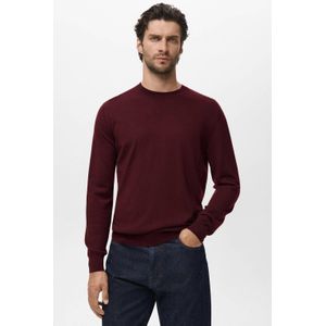 Mango Man gebreide trui met wol donkerrood