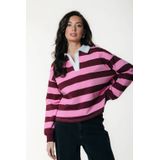 Colourful Rebel sweater met backprint roze
