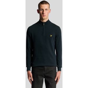 Lyle & Scott - Mid Knits Katoen Quarter Zip Jumper - Blauw - Heren