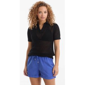 Anytime crochet polo zwart