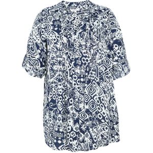 Paprika blouse met all over print marine/ecru