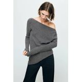 Mango gebreide trui grijs