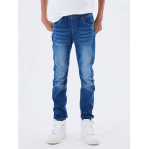 NAME IT KIDS slim fit jeans NKMRYAN JOGGER dark blue denim