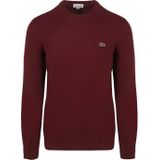 Lacoste pullover fijn gebreid bordeaux