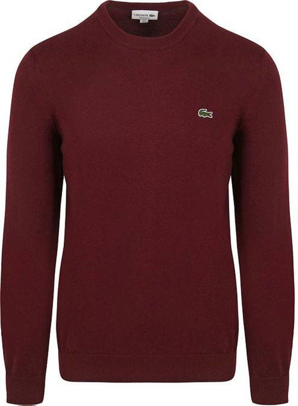 Lacoste pullover fijn gebreid bordeaux