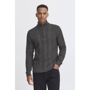 Blend schipperstrui met kabels grijs