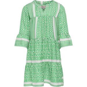 KIDS ONLY GIRL A-lijn jurk KOGALBERTE met all over print groen/wit