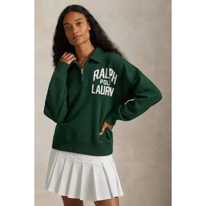 Sweatshirt met labelprint en ritssluiting