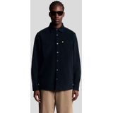 Lyle & Scott lichtgewicht corduroy overhemd - marineblauw