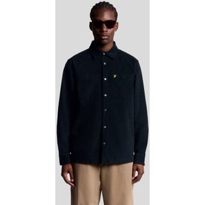 Lyle & Scott lichtgewicht corduroy overhemd - marineblauw