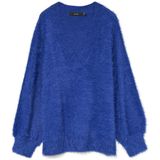 Vero Moda - Vmcpoilu LS V-neck Pullover Boo Cur - Blauw - Dames