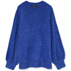 Vero Moda - Vmcpoilu LS V-neck Pullover Boo Cur - Blauw - Dames