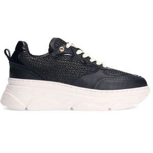 Sacha chunky leren sneakers zwart