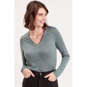 Cache Cache gemêleerde longsleeve met contrastbies grijsblauw