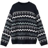 Mango Kids kersttrui marineblauw