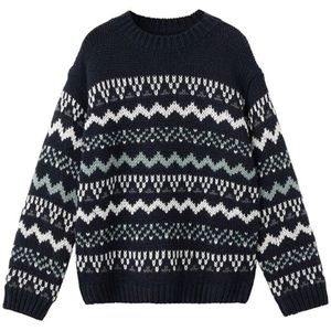 Mango Kids kersttrui marineblauw