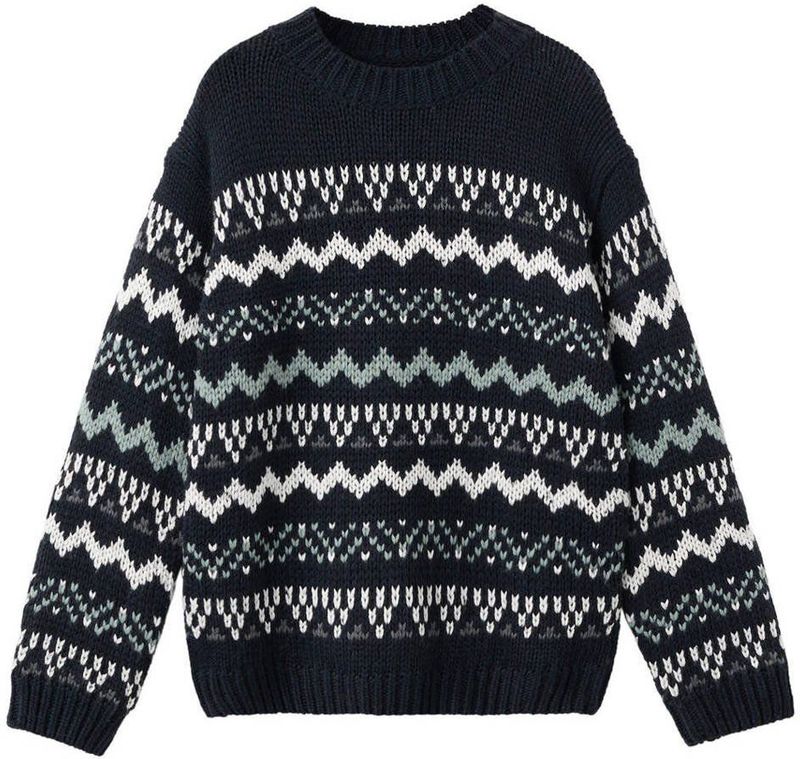 Mango Kids kersttrui marineblauw