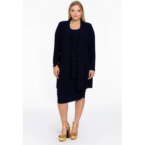 Yoek midi rok DOLCE met plooien donkerblauw