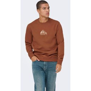 Only & Sons - Onsconnor Simple Life - Herensweater - Bruin - Regular Fit