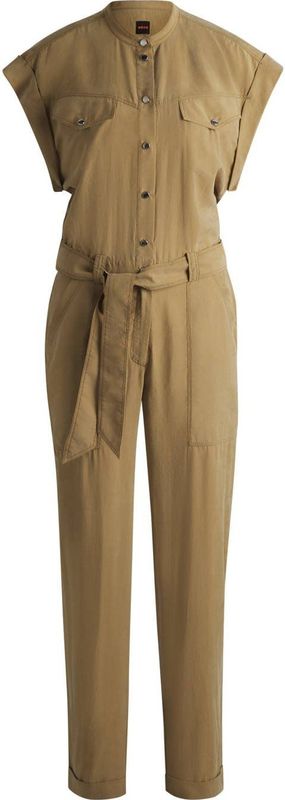 BOSS - Jumpsuit - Licht Canvas - Met Riem