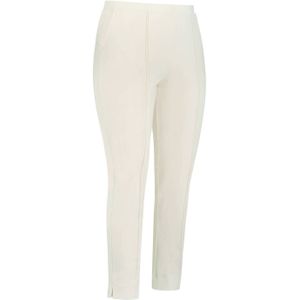 Plus Basics slim fit pantalon van travelstof creme