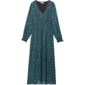 Cache Cache semi-transparante jurk met all over print en glitters marine/ turquoise