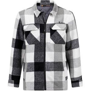 Life-Line gewatteerd flanel overshirt Bello zwart/grijs/wit