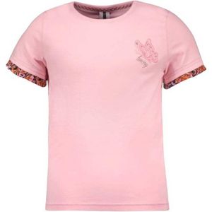 B.Nosy T-shirt met contrastbies zachtroze/oranje