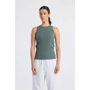 America Today singlet grijsblauw rib gebreid