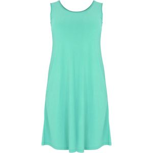 Yoek A-lijn jurk DOLCE van travelstof turquoise