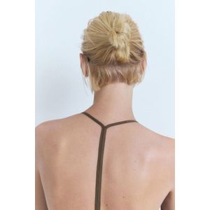 Mango midi jurk kaki