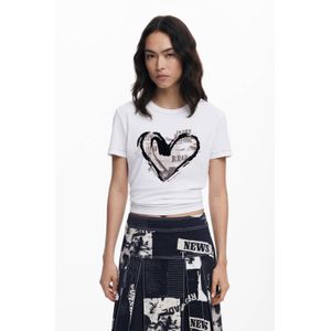 Desigual - T-shirt - Wit - Katoen