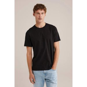 WE Fashion regular T-shirt zwart - (set van 3)