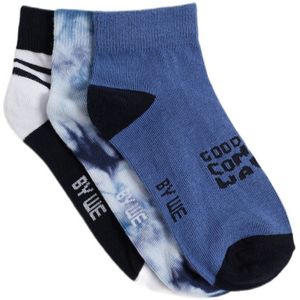 WE Fashion sokken - set van 3 donkerblauw/middenbauw