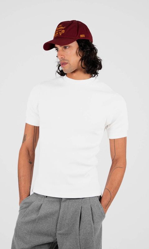 Prohibited aansluitend T-shirt met ribstructuur ecru