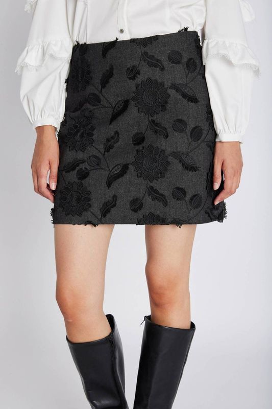 Bruuns Bazaar - Kokerrok - Zwart - High-waisted - Cropped Lengte