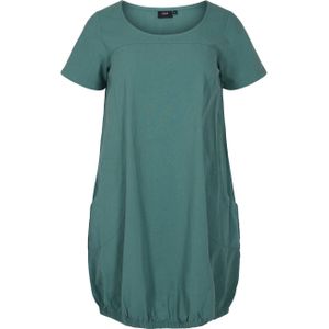 Zizzi korte jurk met elastische boord JEASY groen