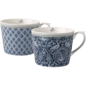 Laura Ashley Tea Collectables Laura Ashley Giftset 2 Bekers Assorti Blauw 30 cl.