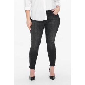 ONLY CARMAKOMA cropped regular waist skinny jeans CARWILLY antraciet