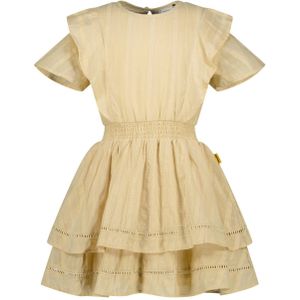AUSELILY Dames korte mouwen knielange zomerjurken zomer losse vrijetijdsjurken Empire midi-jurk met zakken, Abrikozen zwart blad, XL