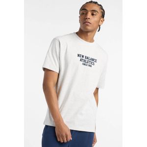 New Balance - T-shirt - Lichtgrijs - Katoen
