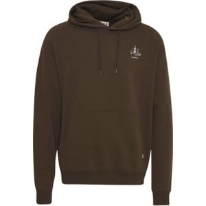 Solid hoodie SDMullet met backprint bruin