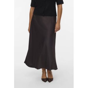 VERO MODA CURVE satijnen A-lijn rok donkerbruin